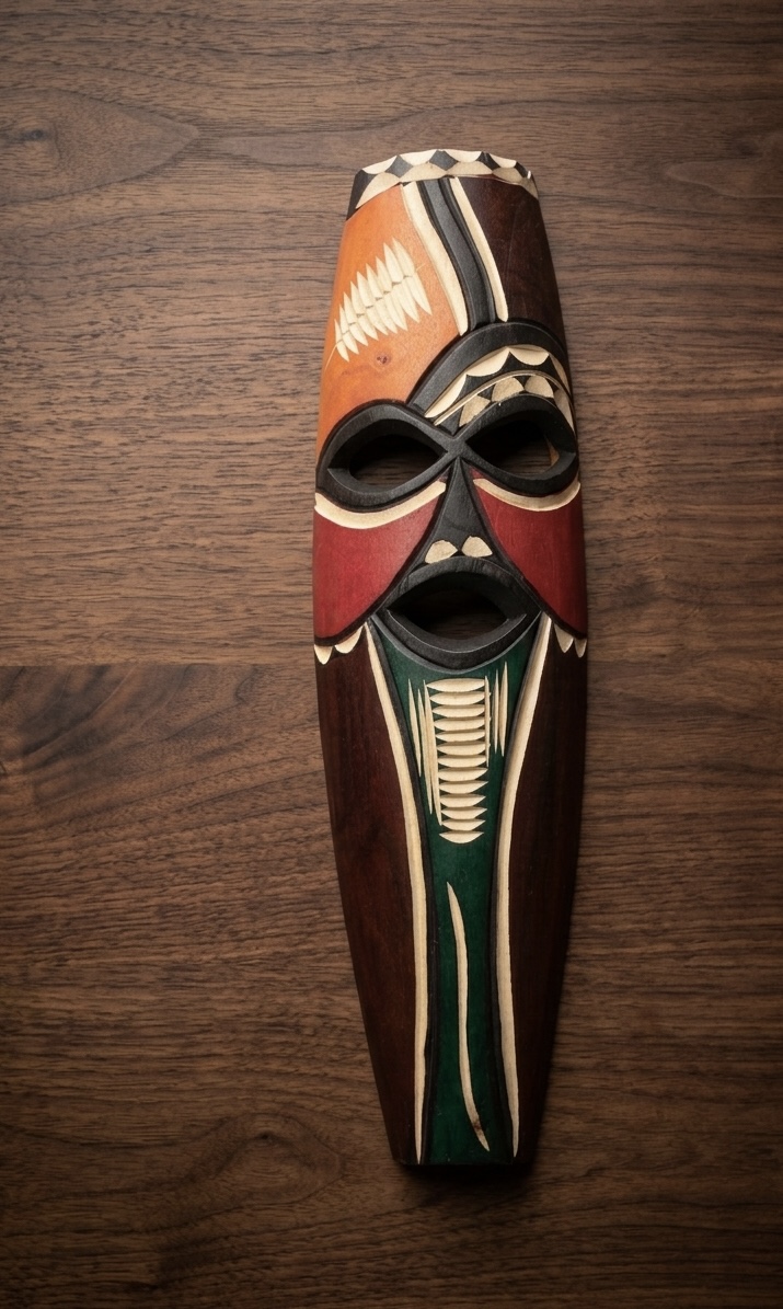 HAND CARVED WOODEN AFRICAN MASK