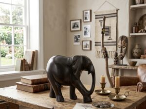 HAND CRAVED WOODEN ELEPHANT