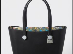 COTTON ROAD JELLY BAG WITH FLORAL INSERT BLACK