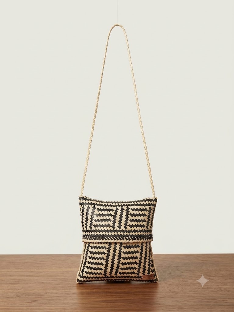 Handcrafted Woven Crossbody Bag - Image 2