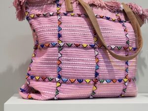 PINK CROCHETED TOTE BAG